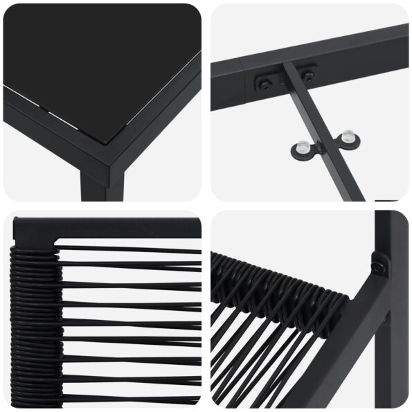 vidaXL 5-dielna súprava záhradného nábytku čierny PVC ratan – Obrázok 9