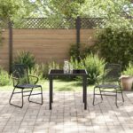 vidaXL 3-dielna súprava záhradného stolovania Čierna PVC ratan – Obrázok 4