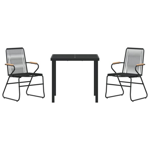 vidaXL 3-dielna súprava záhradného stolovania Čierna PVC ratan – Obrázok 7
