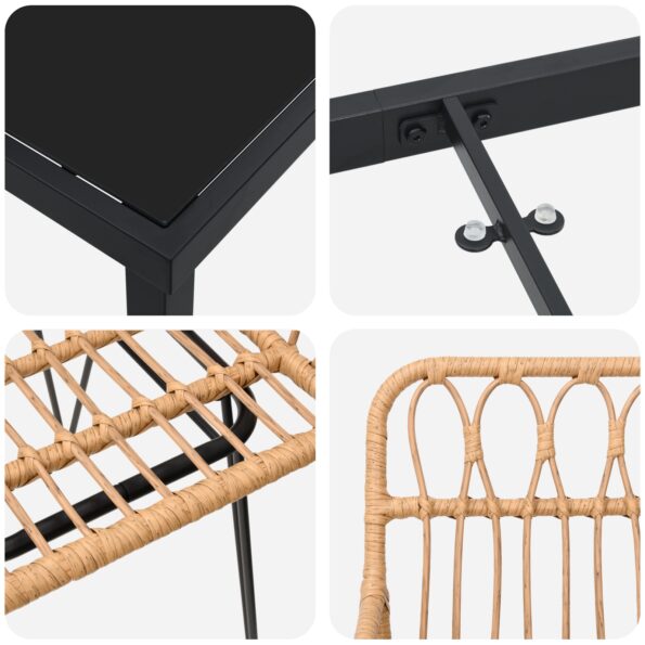 vidaXL 7-dielny záhradný jedálenský set z hnedého poly ratanu – Obrázok 9