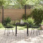 VidaXL 3-dielna záhradná jedálenská súprava čierny poly ratan – Obrázok 4