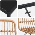 vidaXL 7-dielna záhradná jedálenská súprava Hnedý poly ratan – Obrázok 9