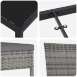 vidaXL 3-dielny záhradný jedálenský set sivý polyratan – Obrázok 9