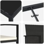 vidaXL 5-dielna sada záhradných jedálenských stoličiek čierny poly ratan – Obrázok 9