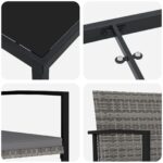 vidaXL 3-dielna záhradná jedálenská súprava šedá polyratan – Obrázok 9