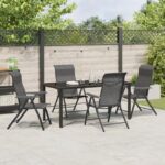 vidaXL 5-dielna súprava záhradného stolovania šedá polyratan – Obrázok 4