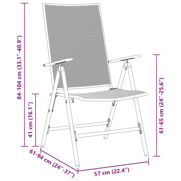vidaXL 5-dielny set jedálenského nábytku z antracitovej ocele – Obrázok 10