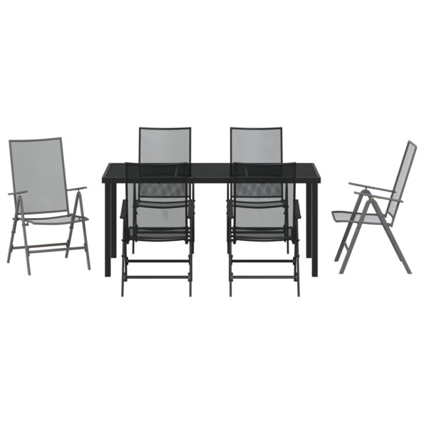 3379293_7.jpg vidaXL 7-dielny záhradný jedálenský set antracitová oceľ – Obrázok 7