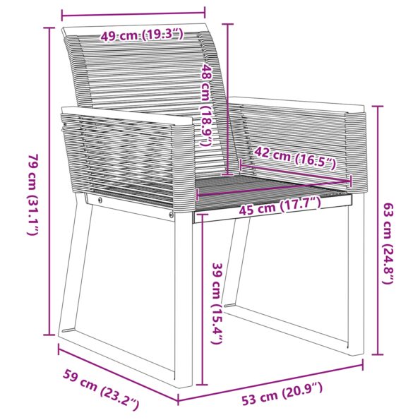 vidaXL 5-kusová záhradná jedálenská súprava Čierny poly ratan – Obrázok 10