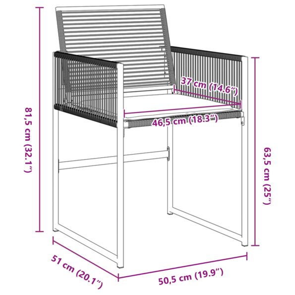 vidaXL 5-dielna súprava záhradného jedálenského setu s vankúšmi čierny poly ratan – Obrázok 10
