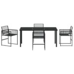 vidaXL 5-dielna súprava záhradného jedálenského nábytku Čierny polyratan – Obrázok 7