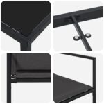 vidaXL 5-dielny záhradný jedálenský set s vankúšmi čierny textilén a oceľ – Obrázok 9