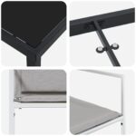 vidaXL 5-dielna záhradná jedálenská súprava s poduškami Biela Textilén a Oceľ – Obrázok 9