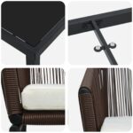 vidaXL 5-dielna záhradná jedálenská súprava hnedý polyratan – Obrázok 9