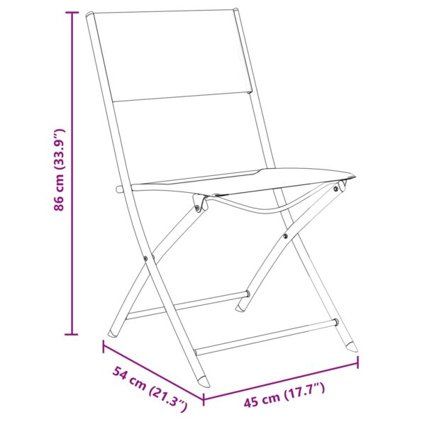 vidaXL 5-dielna Záhradná Jedálenská Sada Čierny Textilén a Oceľ – Obrázok 10