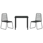 vidaXL 3-dielna súprava do záhrady čierny poly ratan – Obrázok 7