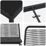 vidaXL 3-dielna súprava do záhrady čierny poly ratan – Obrázok 9