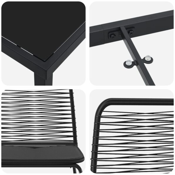 vidaXL 3-dielna súprava do záhrady čierny poly ratan – Obrázok 9