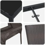 vidaXL 3-dielny záhradný jedálenský set Hnedý Poly Ratan – Obrázok 9