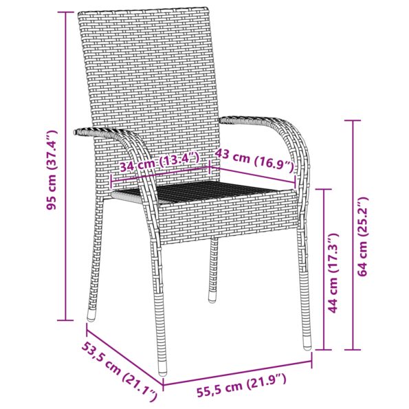 vidaXL 5-dielny záhradný jedálenský set Čierny polyratan – Obrázok 10