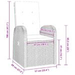 vidaXL 5-dielna záhradná jedáleň so vankúšmi, sivý poly ratan – Obrázok 10