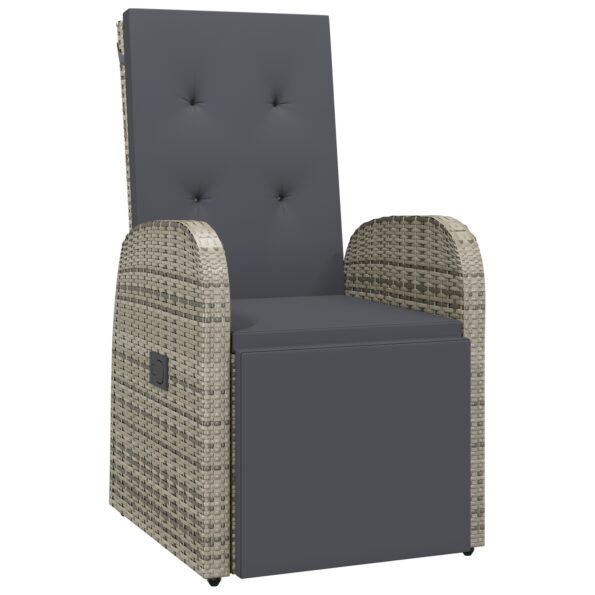 3379489_6.jpg vidaXL 7-dielny záhradný jedálenský set s vankúšmi šedý polyratan – Obrázok 6