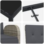 vidaXL 7-dielny záhradný jedálenský set s vankúšmi šedý polyratan – Obrázok 9