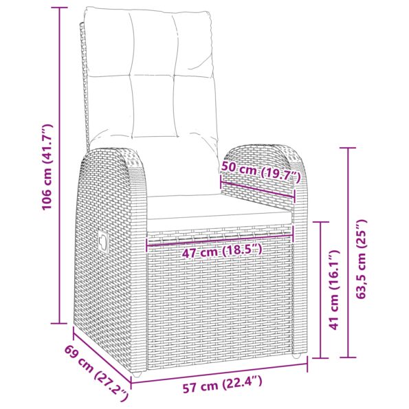vidaXL 5-dielny záhradný jedálenský set s vankúšmi čierny poly ratan – Obrázok 10