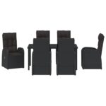 vidaXL 7-dielna záhradná jedálenská súprava s vankúšmi čierny poly ratan – Obrázok 7