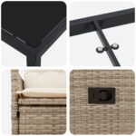 vidaXL 5-dielna záhradná jedálenská súprava s vankúšmi béžový poly ratan – Obrázok 9