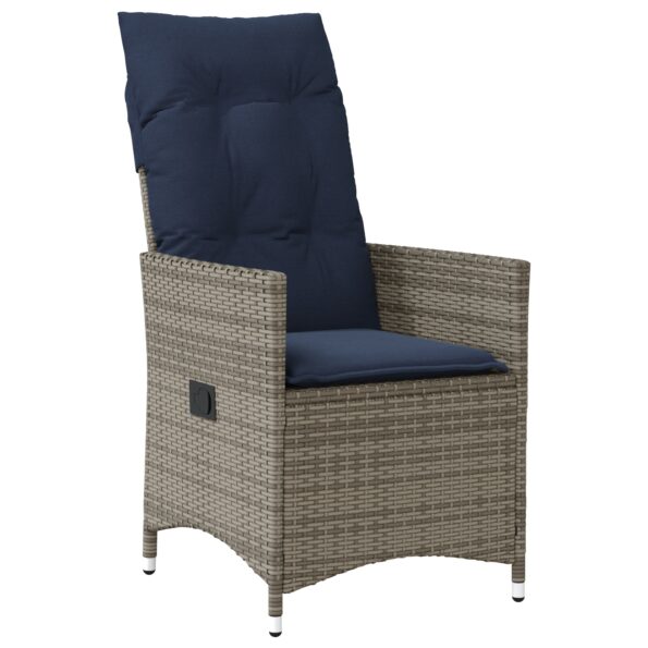 Záhradný jedálenský set vidaXL v 5 kusoch s vankúšmi Grey Poly Rattan, Záhradný stôl vidaXL Čierny 160x80x73 cm Tvrdené sklo – Obrázok 6
