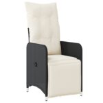 vidaXL 3-dielna záhradná jedálenská súprava s vankúšmi čierneho poly ratanu – Obrázok 6