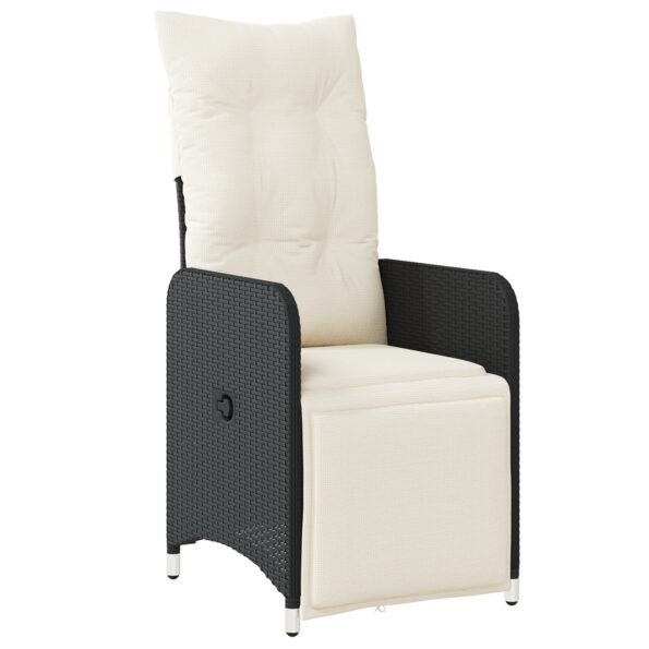 vidaXL 3-dielna záhradná jedálenská súprava s vankúšmi čierneho poly ratanu – Obrázok 6