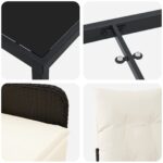 vidaXL 3-dielna záhradná jedálenská súprava s vankúšmi čierneho poly ratanu – Obrázok 9