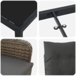 vidaXL 7-dielna záhradná jedálenská súprava s vankúšmi béžová polyratan – Obrázok 9