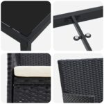 vidaXL 5-dielna jedálenská súprava do záhrady čierna polyratan – Obrázok 9