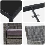 vidaXL 5-dielny záhradný jedálenský set sivý polyratan – Obrázok 9