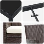 vidaXL 7-dielna záhradná jedálenská súprava hnedá PE ratan – Obrázok 9