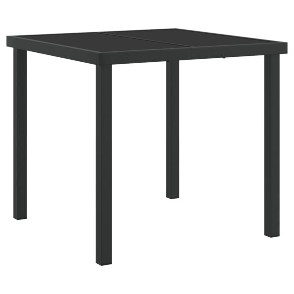 3379766_5.jpg vidaXL 5-dielny záhradný jedálenský set s vankúšmi, čierny poly ratan, vidaXL záhradný stôl čierny, 80x80x73 cm, tvrdené sklo – Obrázok 5