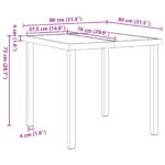 vidaXL 3-dielna záhradná jedálenská súprava s vankúšmi Čierny poly ratan, vidaXL záhradný stôl Čierny 80x80x73 cm Tempered Glass – Obrázok 11