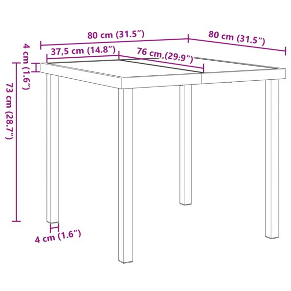 3379772_11.jpg vidaXL 3-dielna záhradná jedálenská súprava s vankúšmi Čierny poly ratan, vidaXL záhradný stôl Čierny 80x80x73 cm Tempered Glass – Obrázok 11