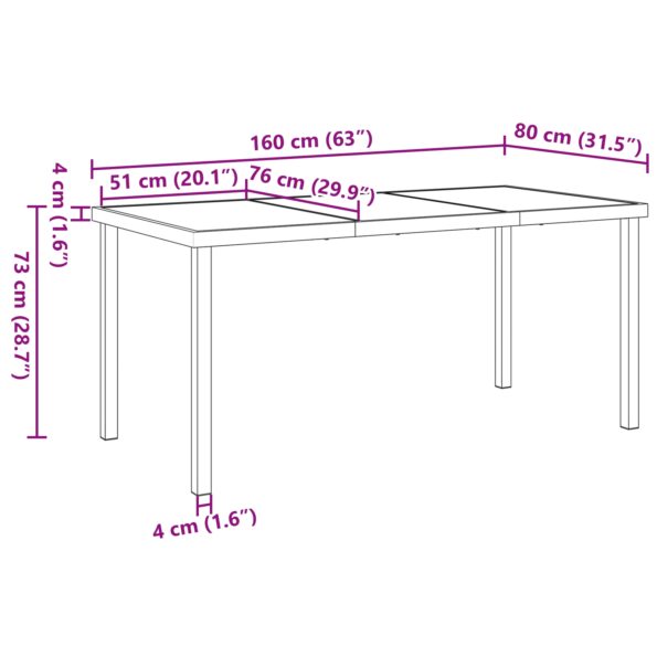 vidaXL 7-dielna záhradná jedálenská súprava s vankúšmi Sivý poly ratan, vidaXL Záhradný stôl Čierny 160x80x73 cm Tempered Glass – Obrázok 11
