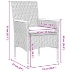 vidaXL 5-dielny záhradný jedálenský set s vankúšmi Sivý poly ratan, vidaXL Záhradný stôl Čierny 80x80x73 cm Temperované sklo – Obrázok 10