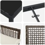 vidaXL 5-dielny záhradný jedálenský set s vankúšmi hnedý poly ratan – Obrázok 9