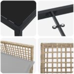 vidaXL 5-dielny záhradný jedálenský set s vankúšmi Béžový poly ratan – Obrázok 9