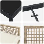 vidaXL 3-dielny záhradný jedálenský set s vankúšmi béžový polyratan – Obrázok 9