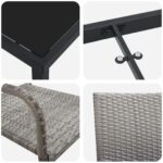 vidaXL 3-dielna záhradná jedálenská sada sivý poly ratan – Obrázok 9