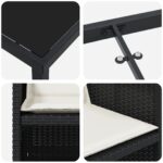 vidaXL 5-dielna záhradná jedálenská súprava s vankúšmi čierny poly ratan – Obrázok 9