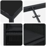 vidaXL 5-dielna súprava na záhradné stolovanie s vankúšmi Čierny poly ratan – Obrázok 9