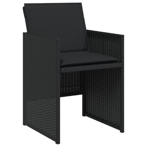 3379946_6.jpg vidaXL 5-dielny záhradný jedálenský set s vankúšmi čierny poly ratan – Obrázok 6
